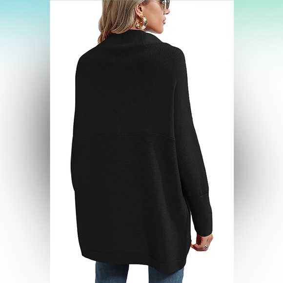 Turtleneck Batwing Slouchy Oversized Sweater Dress - Picture 4 of 5